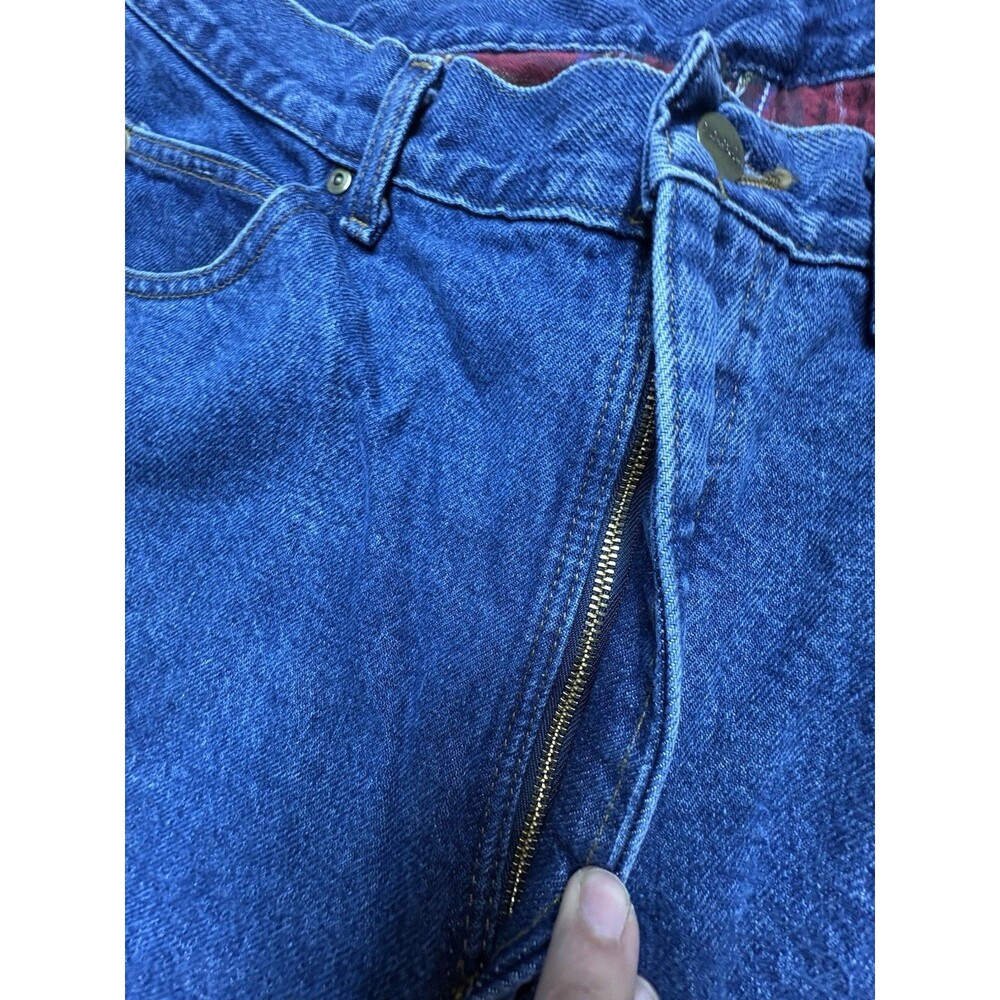Vintage LL Bean Flannel Lined Jeans Size 38x31 ( Actual) Blue Denim USA Made - Picture 4 of 11